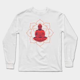 Buddha Yantra Mandala Flower Long Sleeve T-Shirt